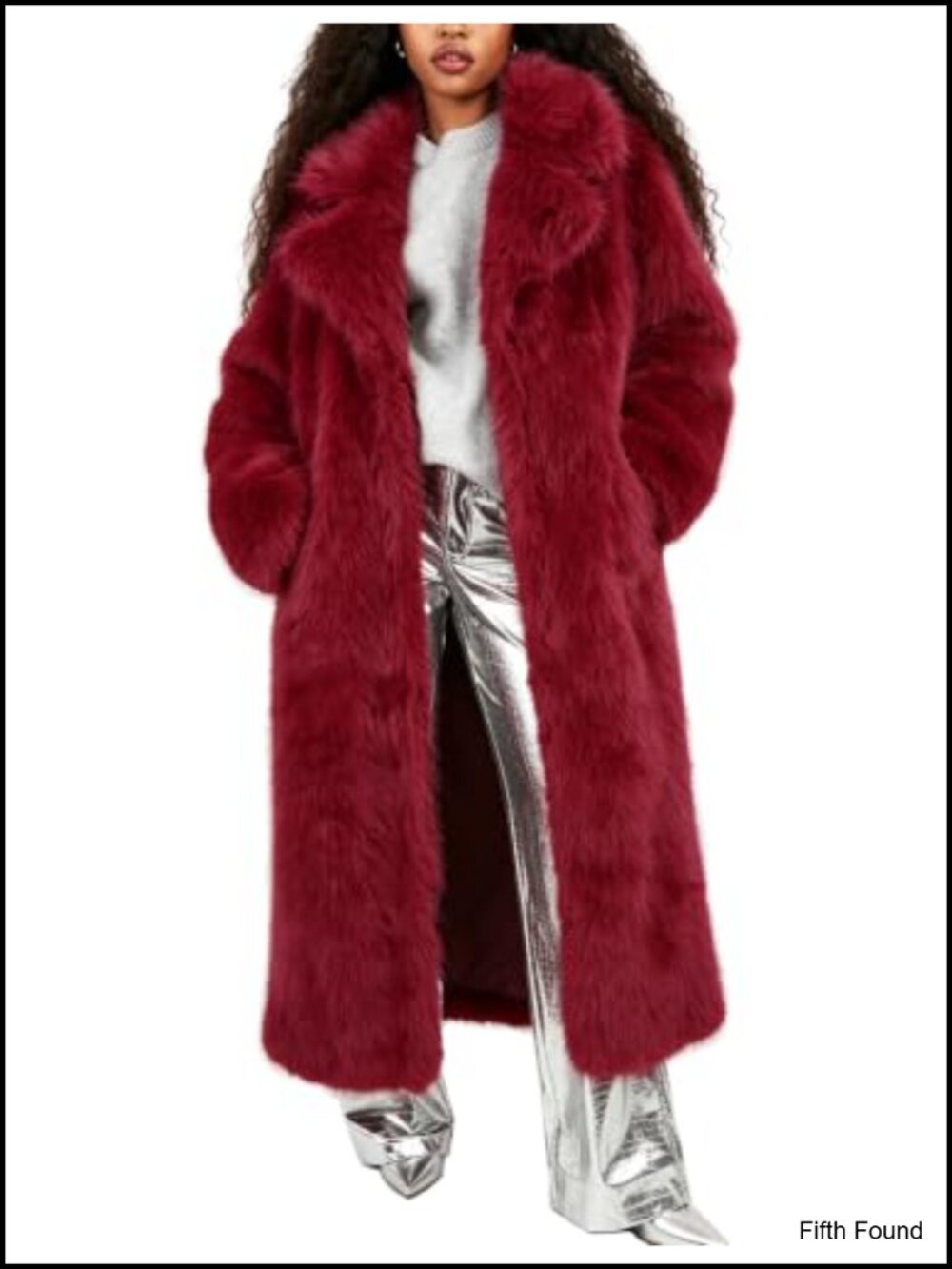 Flygo Womens Long Faux Fur Coat Fluffy Shaggy Lapel Luxury Jacket